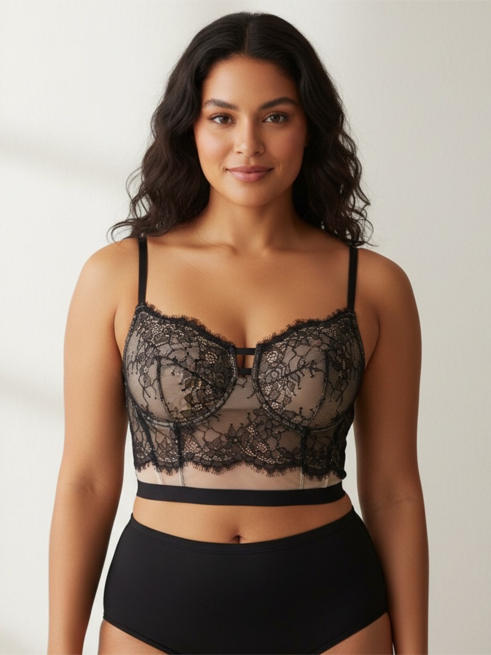 Victorias’s Secret Blk Very Sexy Lace Side Zip Corset Bra Large